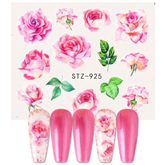 1Set Mixed Stickers for Nails Rose Flowers Butterfly