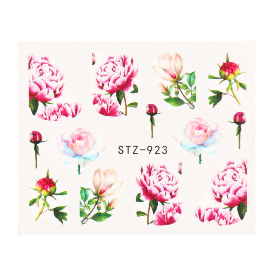 1Set Mixed Stickers for Nails Rose Flowers Butterfly