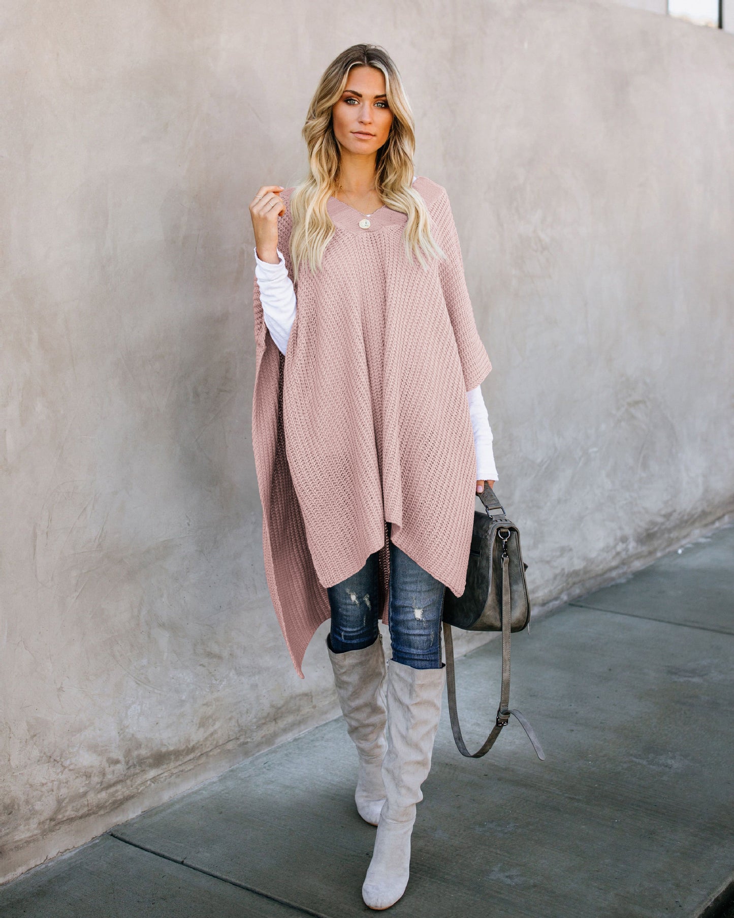 Cape sweater knitted top sweater